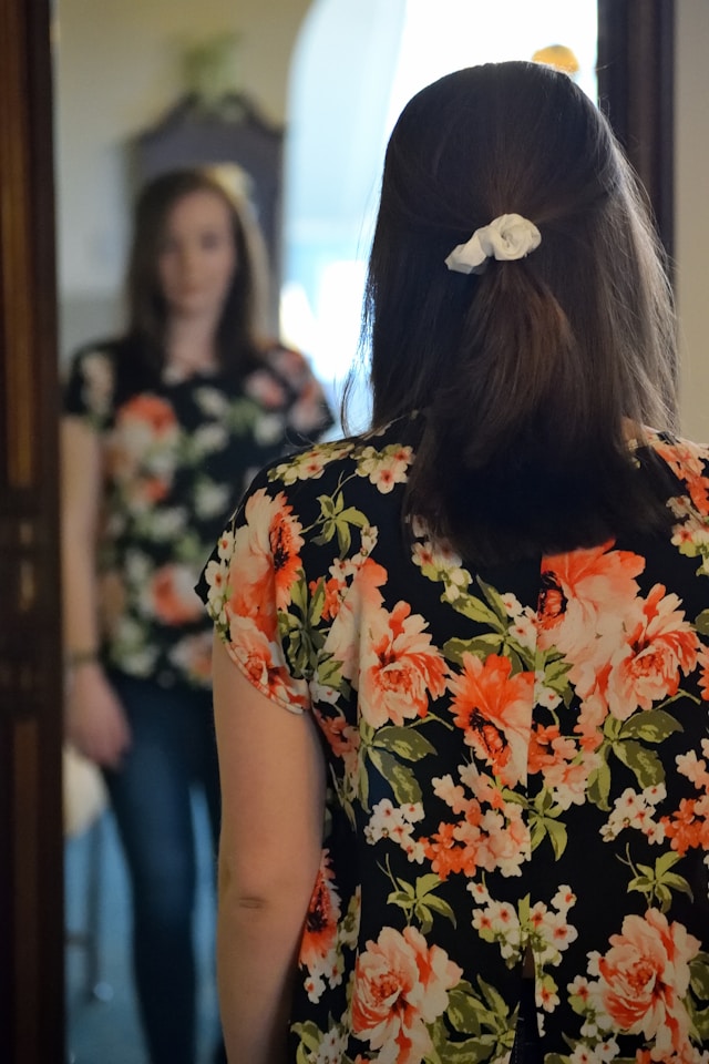 Person reflecting and engaging in self-talk as a healthy mental wellness practice