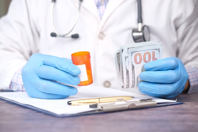 Medical bills and financial documents representing the impact of medical debt on credit