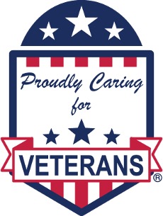 Proudly Caring for Veterans badge — Acacia Chiropractic Clinic